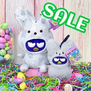 Sanrio Badtz Maru x Peeps Easter Plush Bunny Bundle 9” Plush & 5” Backpack Clip